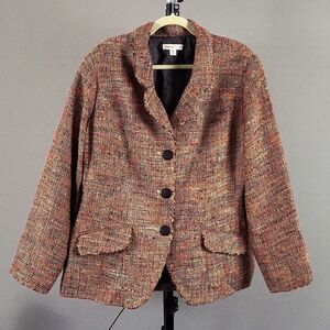 Coldwater Creek Multi Color Boucle Jacket/Blazer, Women's Size: W18, New